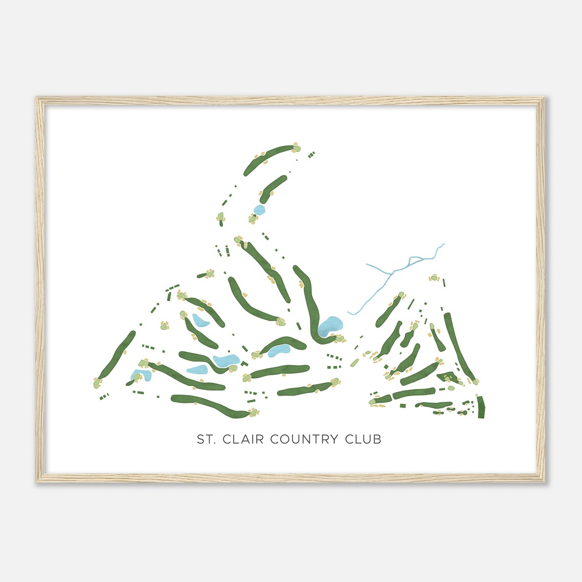 St Clair Country Club Pennsylvania Modern Watercolor Map Golfer Gift Golf Wall Art Golf Poster Print Course Layout - Image 2