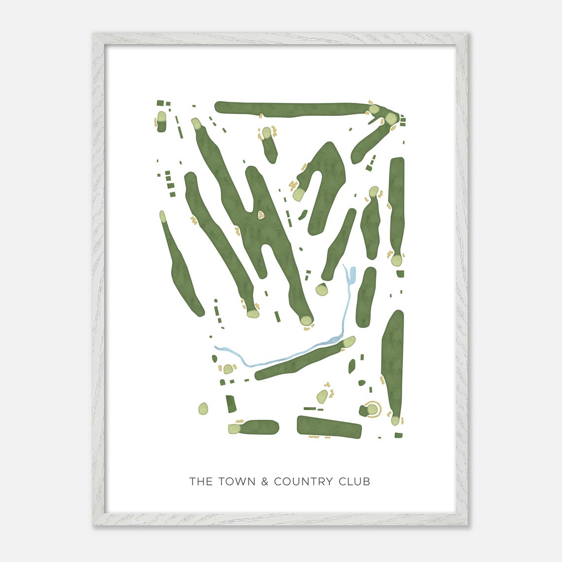 The Town and Country Club Golf Course Map Minimalist Green Poster - Image 2