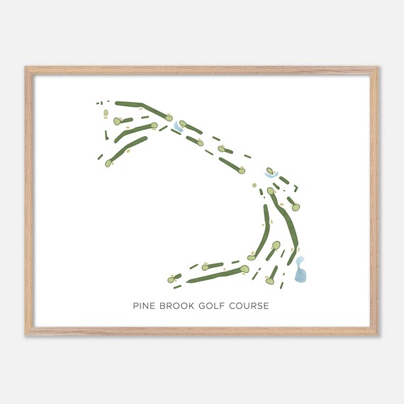 Pine Brook Golf Course Modern Minimalist Watercolor Map Poster