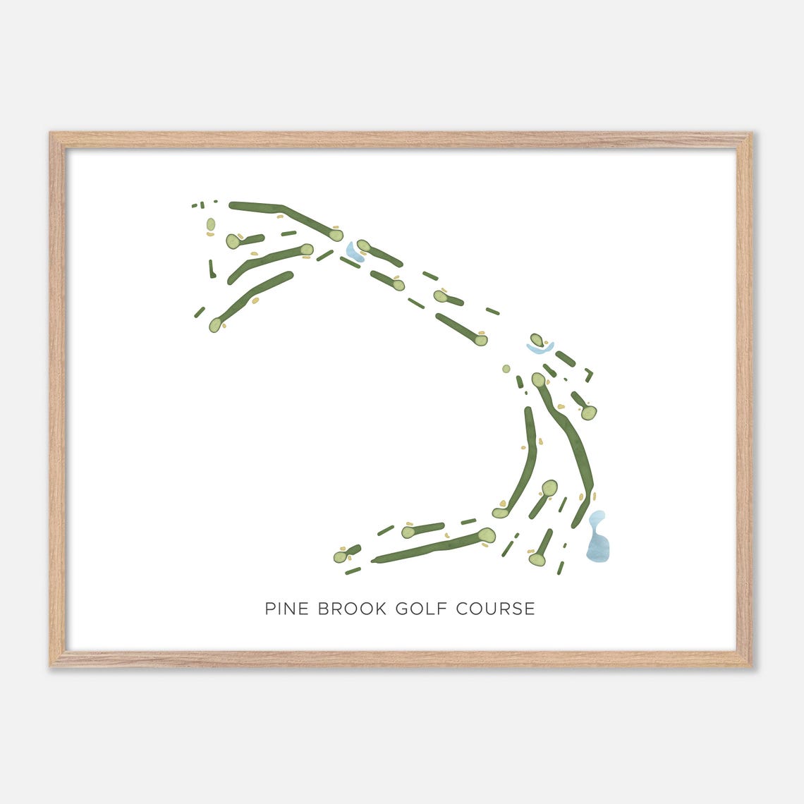 Pine Brook Golf Course Modern Minimalist Watercolor Map Poster