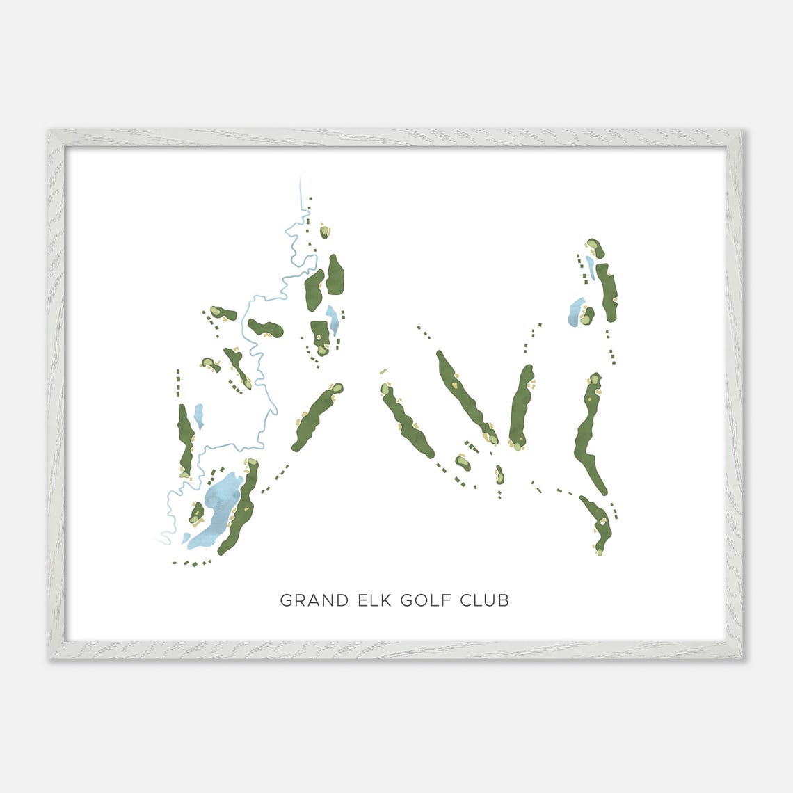 Grand Elk Golf Club Minimalist Watercolor Creekside Map Poster - Image 4