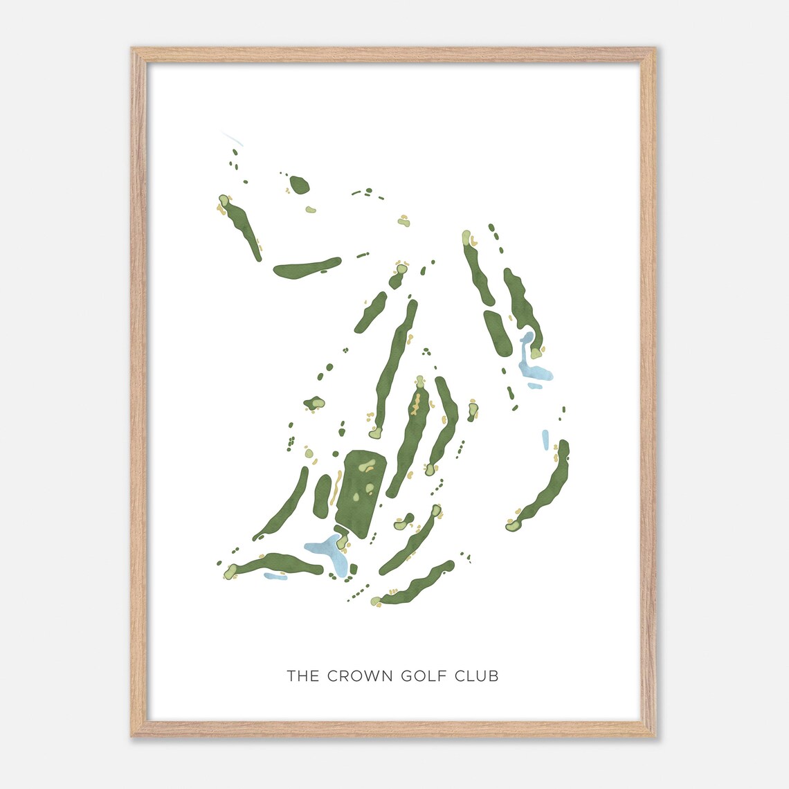 The Crown Golf Club Michigan Watercolor Fairway Map Golfer Gift Poster - Image 2