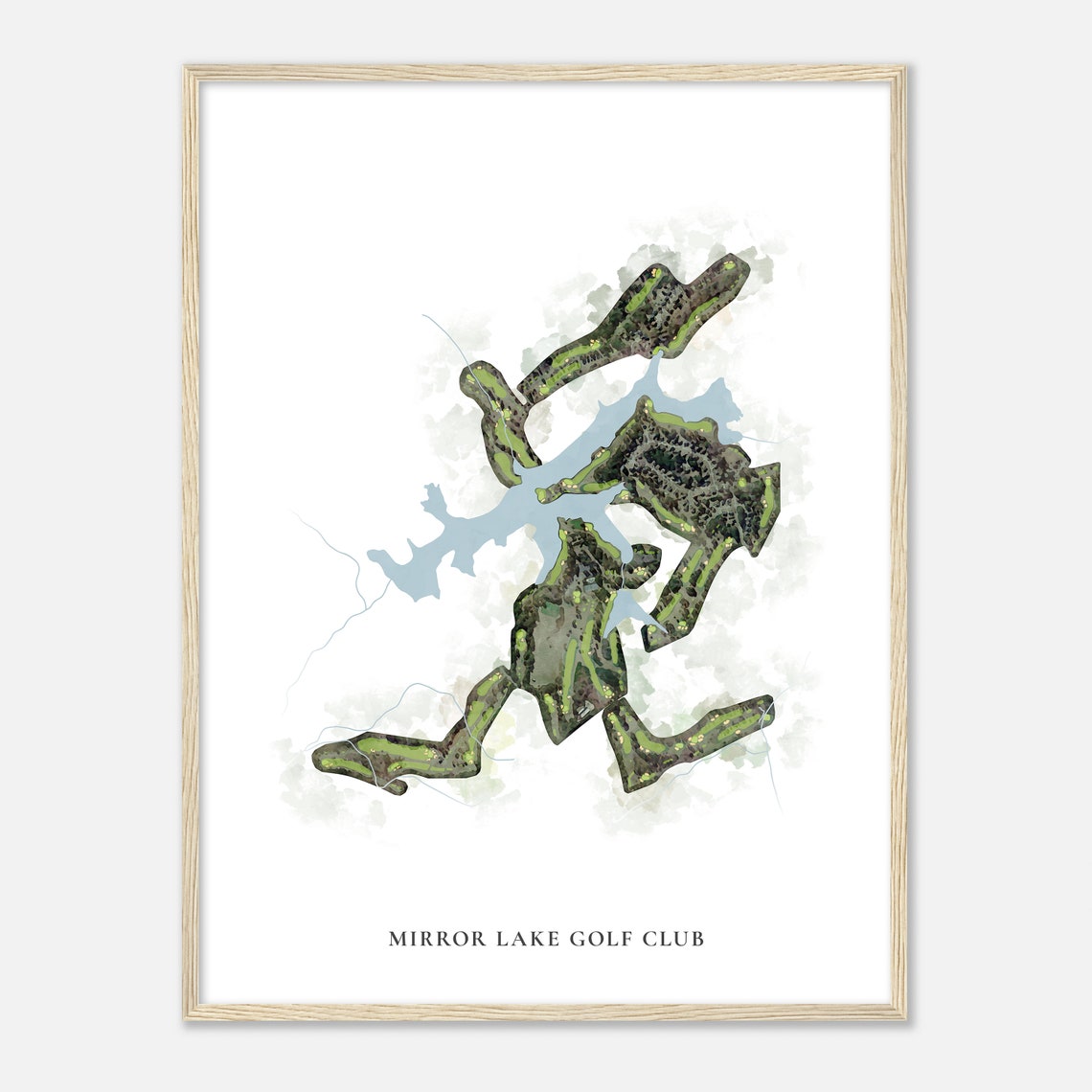 Mirror Lake Golf Club Georgia Classic Watercolor Map Art Poster - Image 2