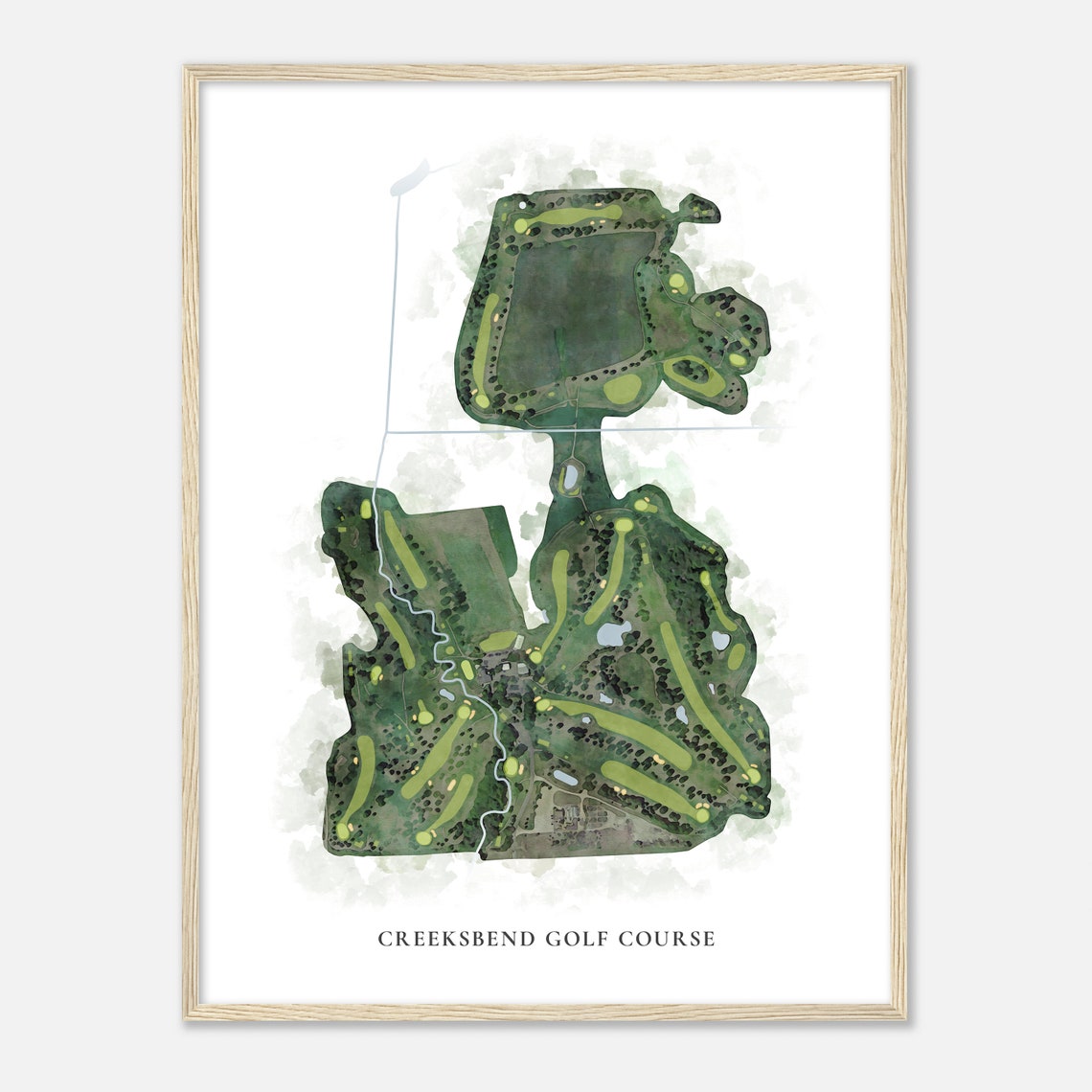 Creeksbend Golf Course Minnesota Classic Watercolor Map Golfer Gift Golf Wall Art Golf Poster Print Course Layout