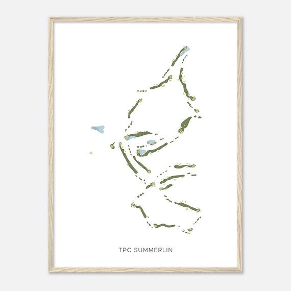 Tpc Summerlin Nevada Modern Watercolor Map Golfer Gift Golf Wall Art Golf Poster Print Course Layout