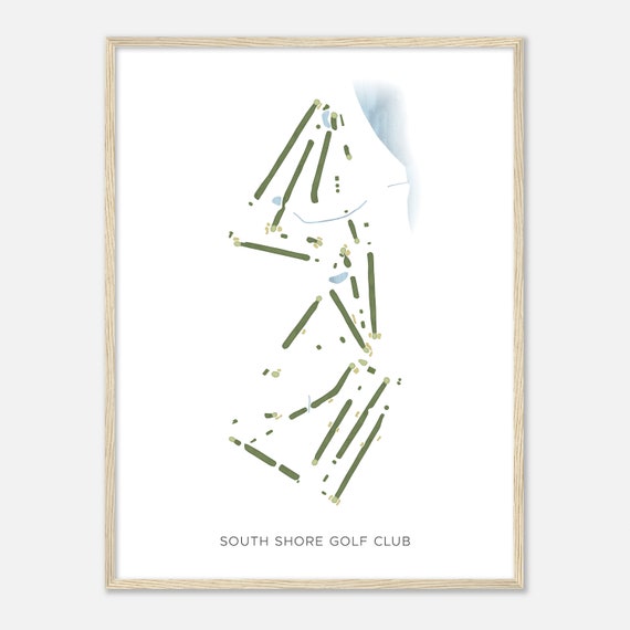 South Shore Golf Club Indiana Modern Watercolor Map Golfer Gift Golf Wall Art Golf Poster Print Course Layout