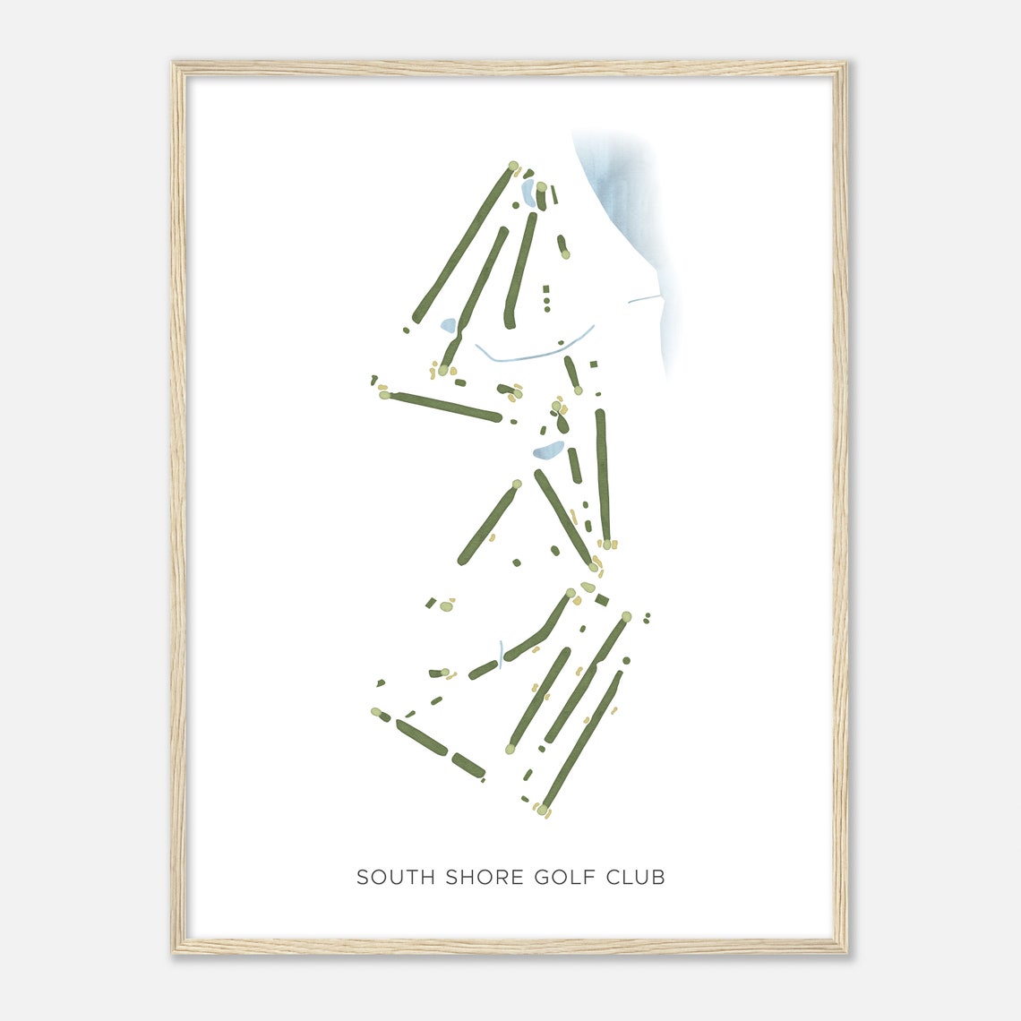 South Shore Golf Club Minimalist Golf Map Art Print For Golfers