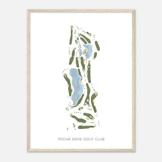 Yocha Dehe Golf Club California Modern Watercolor Map Golfer Gift Golf Wall Art Golf Poster Print Course Layout