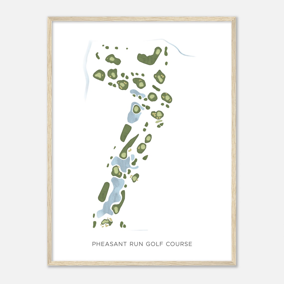 Pheasant Run Golf Course Missouri Modern Watercolor Map Golfer Gift Golf Wall Art Golf Poster Print Course Layout