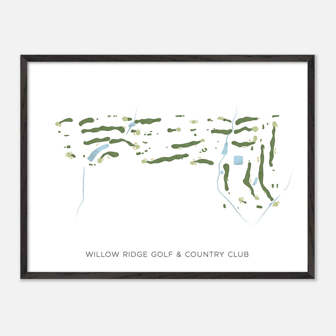 Willow Ridge Golf & Country Club Blenheim Canada Modern Watercolor Map Poster - Image 4