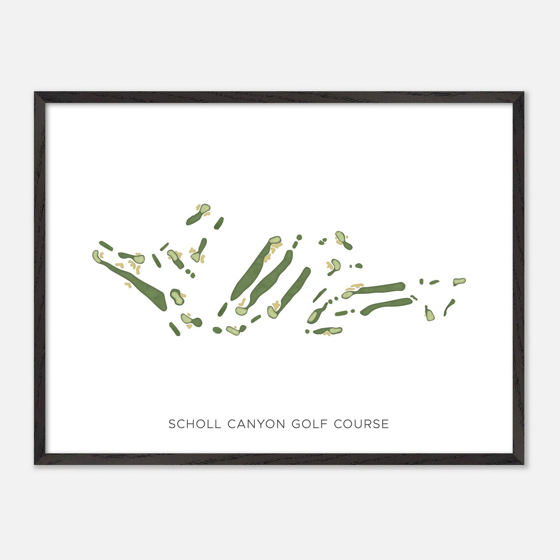 Scholl Canyon Golf Course Minimalist Watercolor Fairway Map Poster - Image 5
