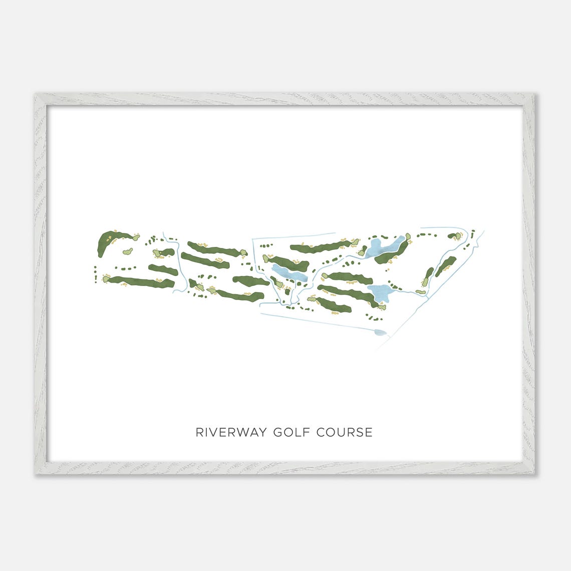 Riverway Golf Course Modern Minimalist Watercolor Golf Map Poster - Image 3