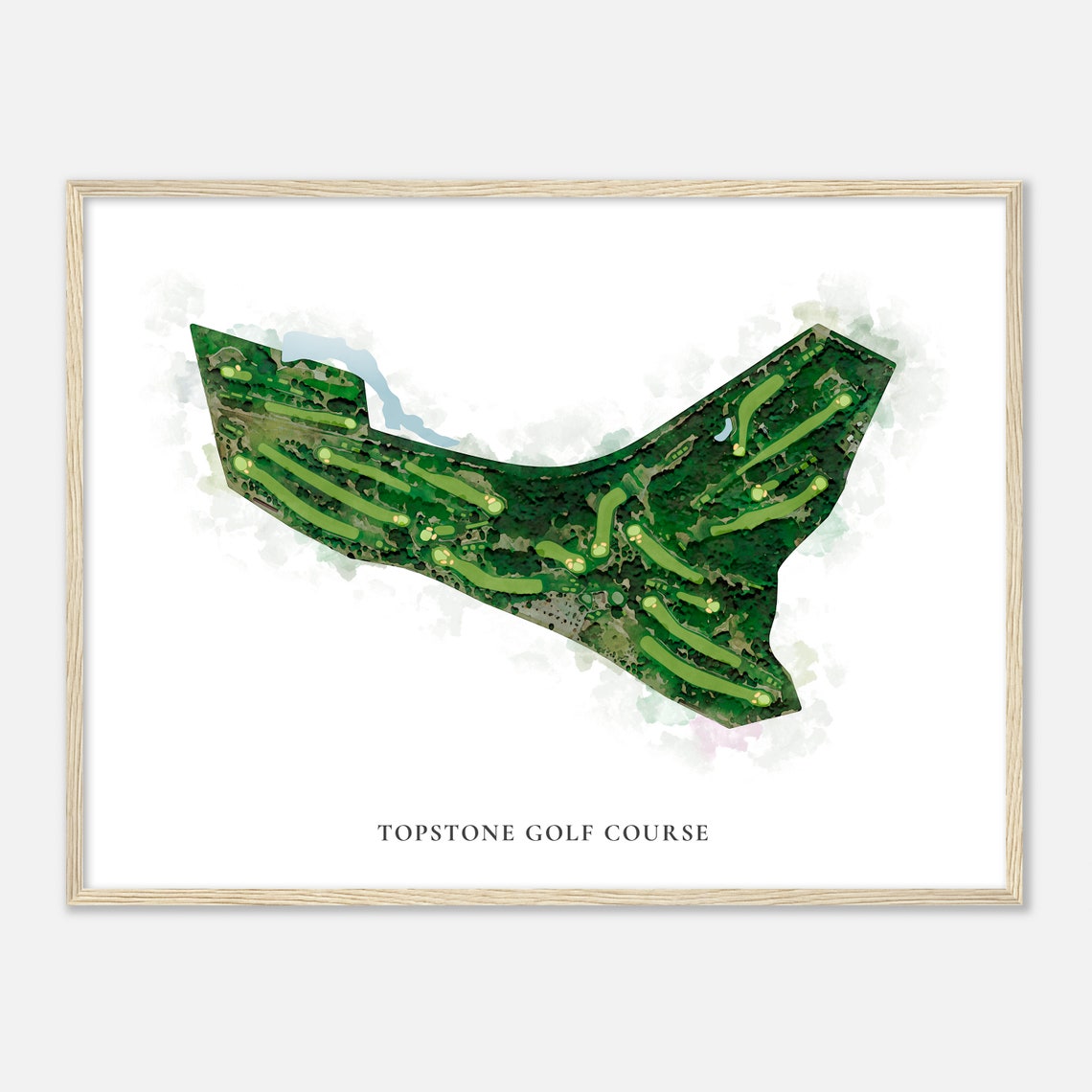 Topstone Golf Course Classic Watercolor Golf Course Layout Map Poster