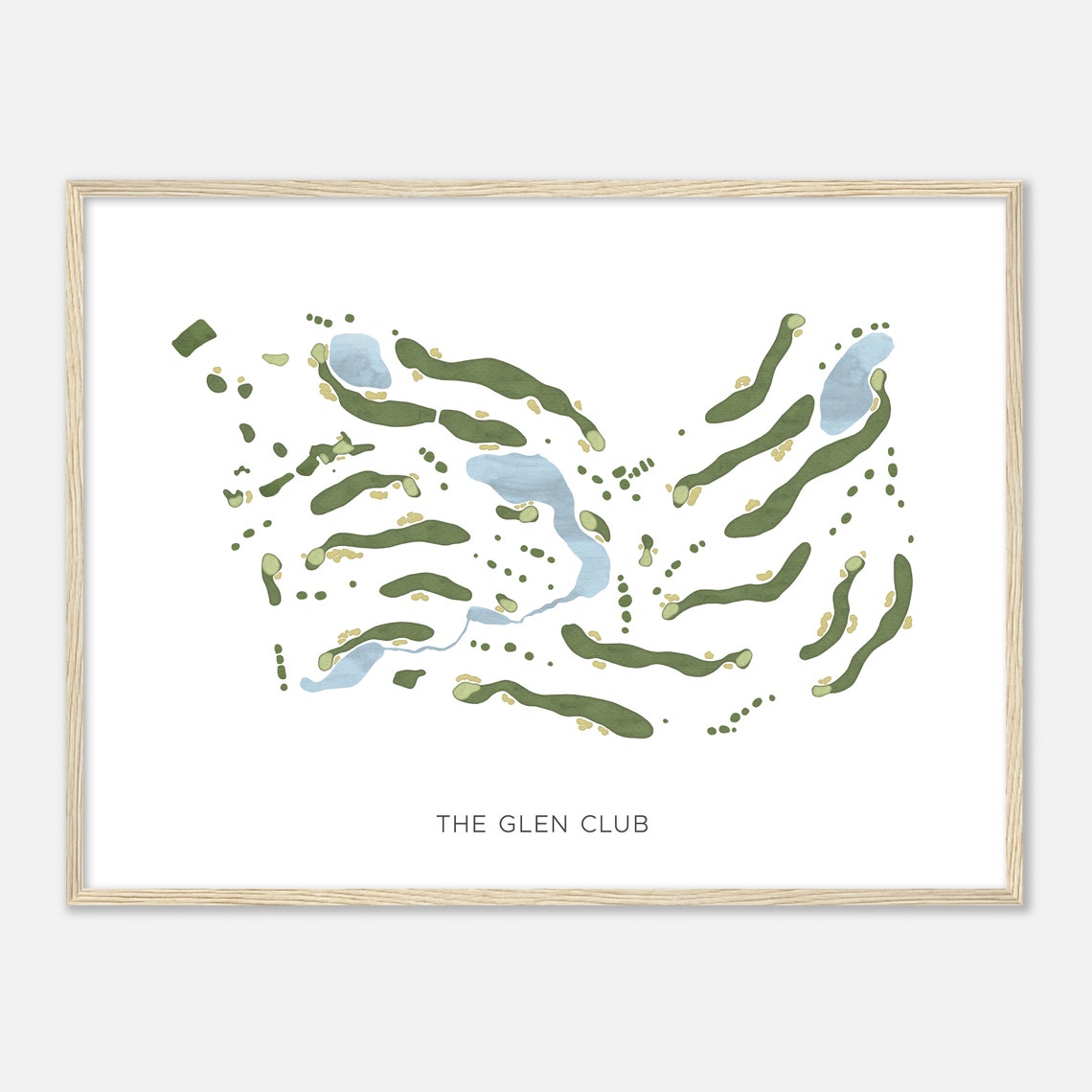 The Glen Club Modern Minimalist Golf Course Layout Map Poster - Image 2