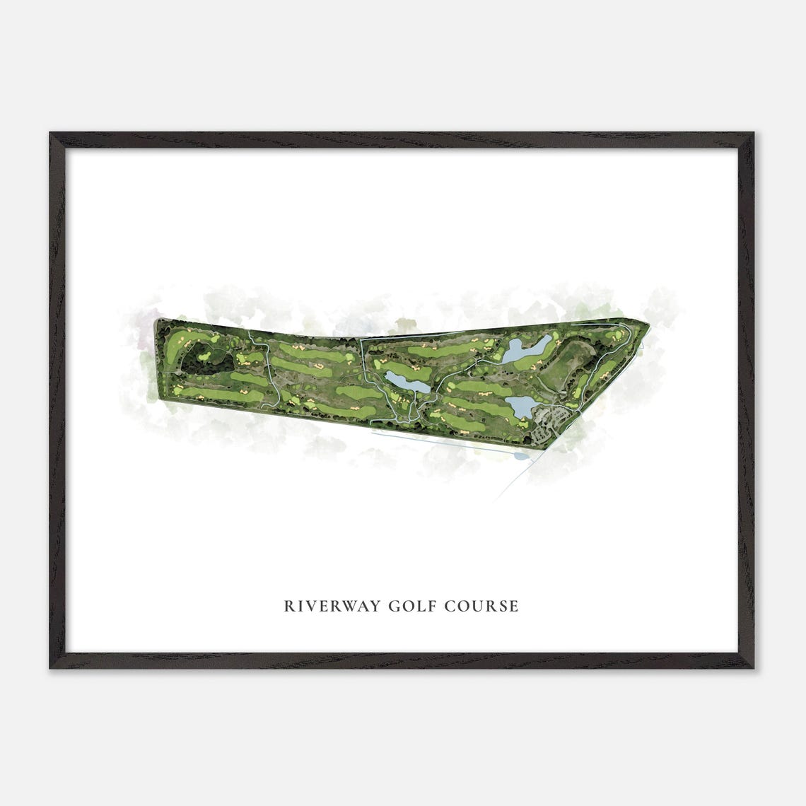 Riverway Golf Course Classic Watercolor Golf Course Layout Poster - Image 4