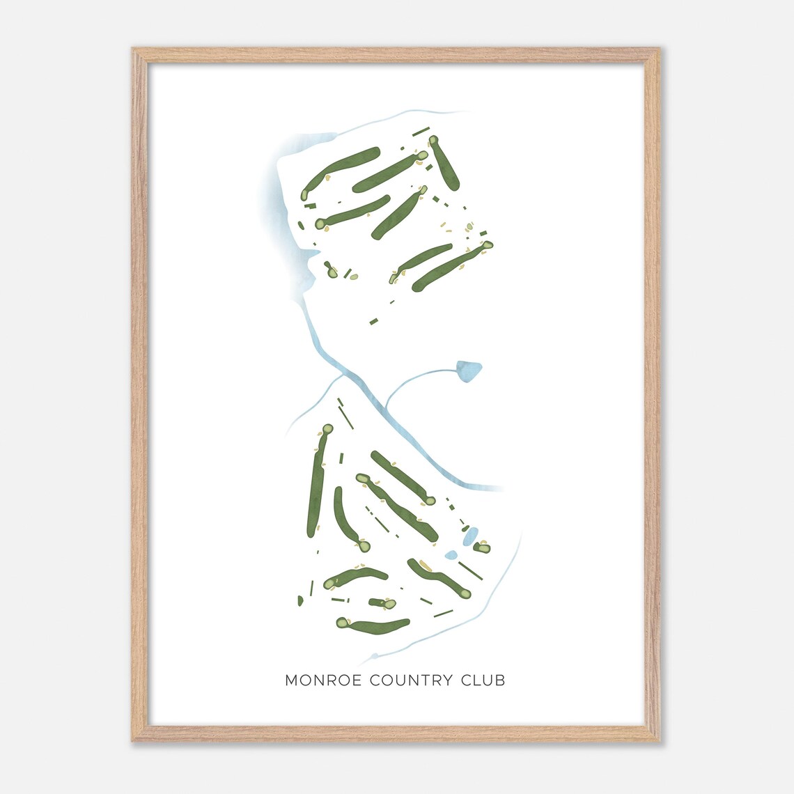 Monroe Country Club Minimalist Watercolor Creekside Map Poster - Image 6