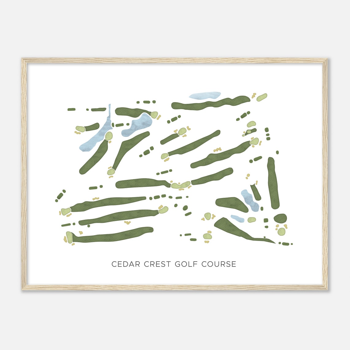 Cedar Crest Golf Course Washington Modern Minimalist Map Art Poster
