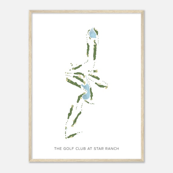 The Golf Club At Star Ranch Texas Modern Watercolor Map Golfer Gift Golf Wall Art Golf Poster Print Course Layout