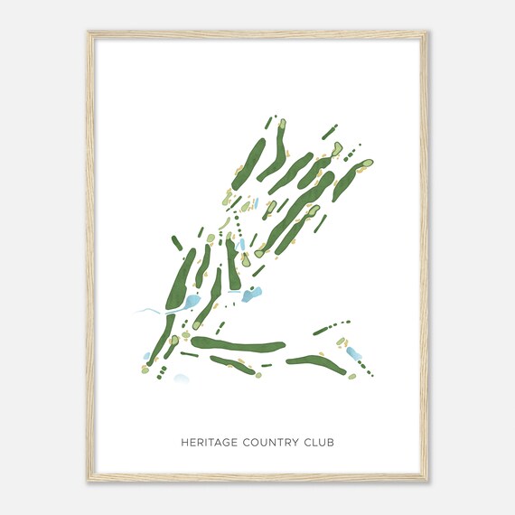 Heritage Country Club Massachusetts Modern Watercolor Map Golfer Gift Golf Wall Art Golf Poster Print Course Layout
