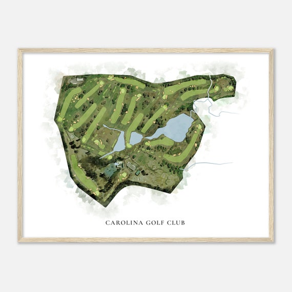 Carolina Golf Club North Carolina Classic Watercolor Map Golfer Gift Golf Wall Art Golf Poster Print Course Layout