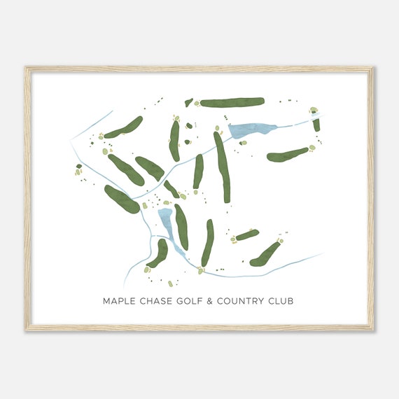 Maple Chase Golf Country Club North Carolina Modern Watercolor Map Golfer Gift Golf Wall Art Golf Poster Print Course Layout
