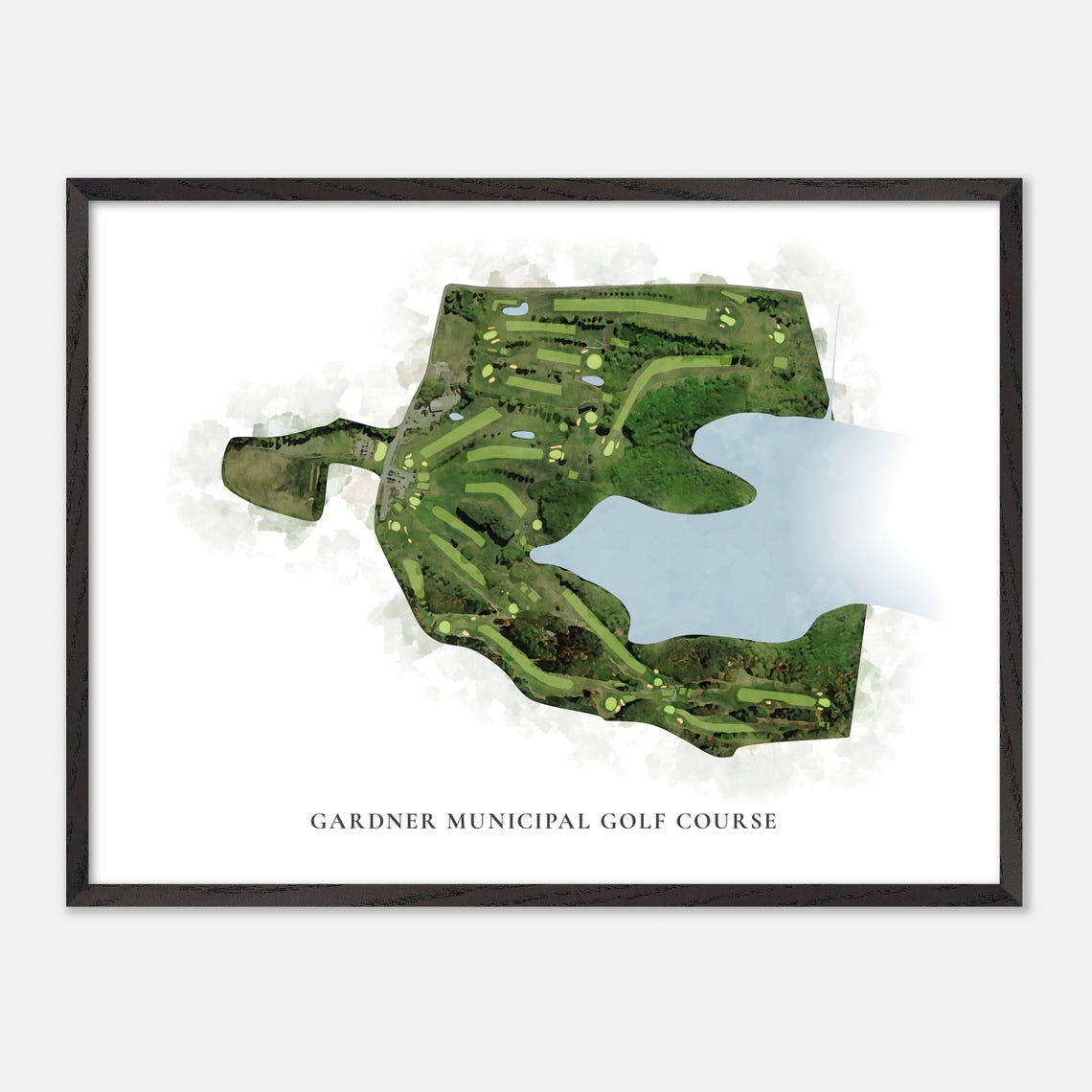Gardner Municipal Golf Course Classic Watercolor Map Art Poster - Image 5