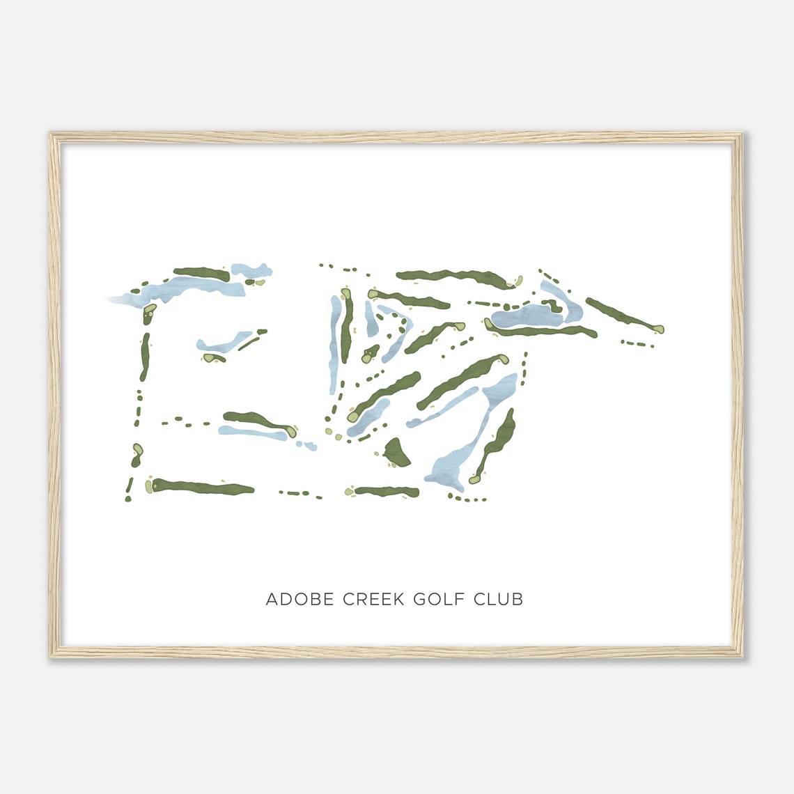 Adobe Creek Golf Club Minimalist Fairway Map Design Sports Poster