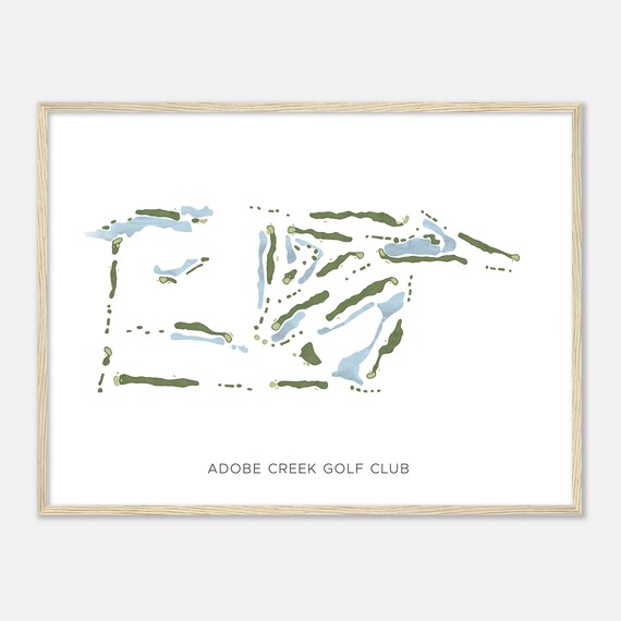 Adobe Creek Golf Club California Modern Watercolor Map Golfer Gift Golf Wall Art Golf Poster Print Course Layout