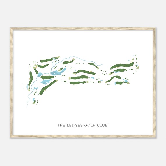 The Ledges Golf Club Maine Modern Watercolor Map Golfer Gift Golf Wall Art Golf Poster Print Course Layout