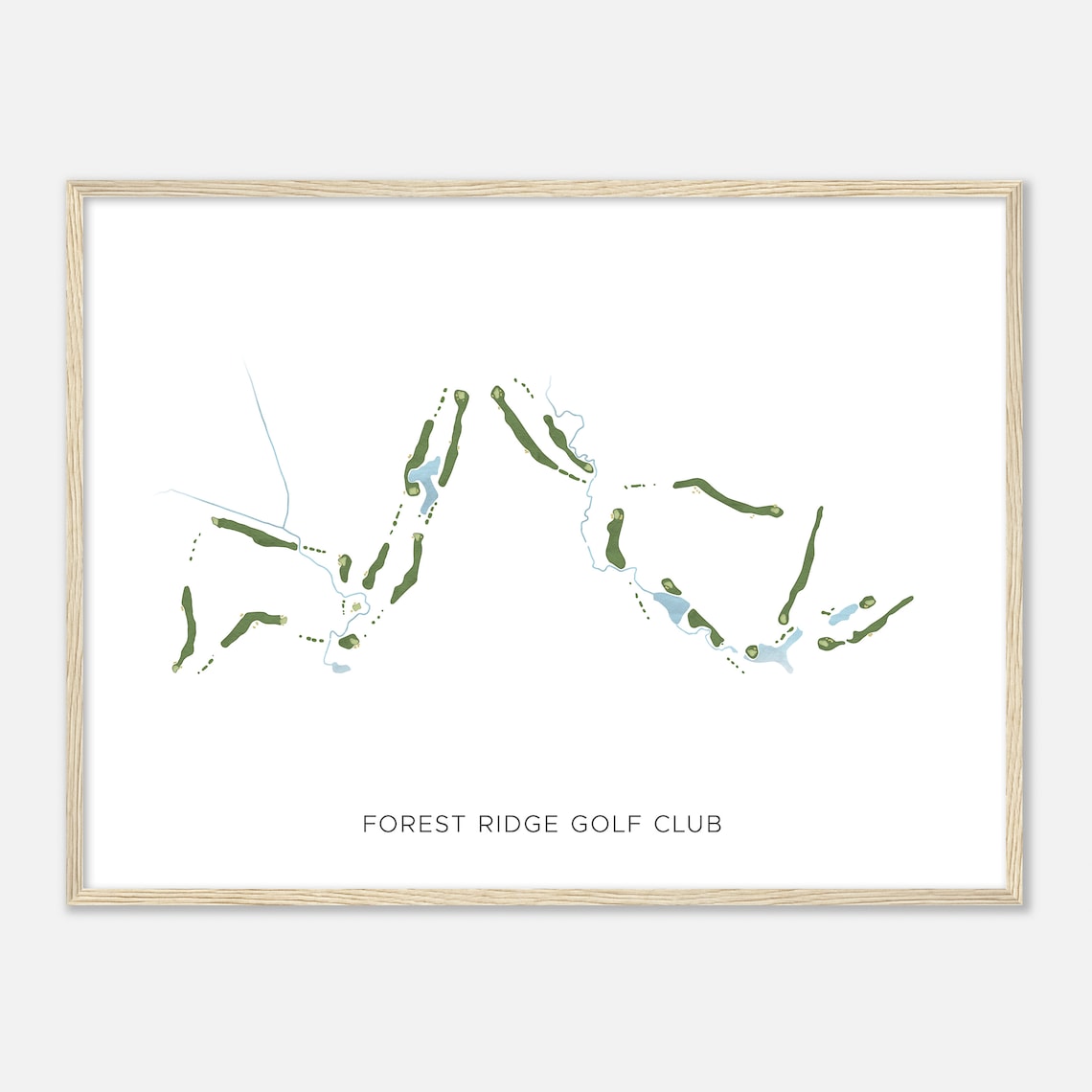 Forest Ridge Golf Club Oklahoma Modern Watercolor Map Poster - Image 2