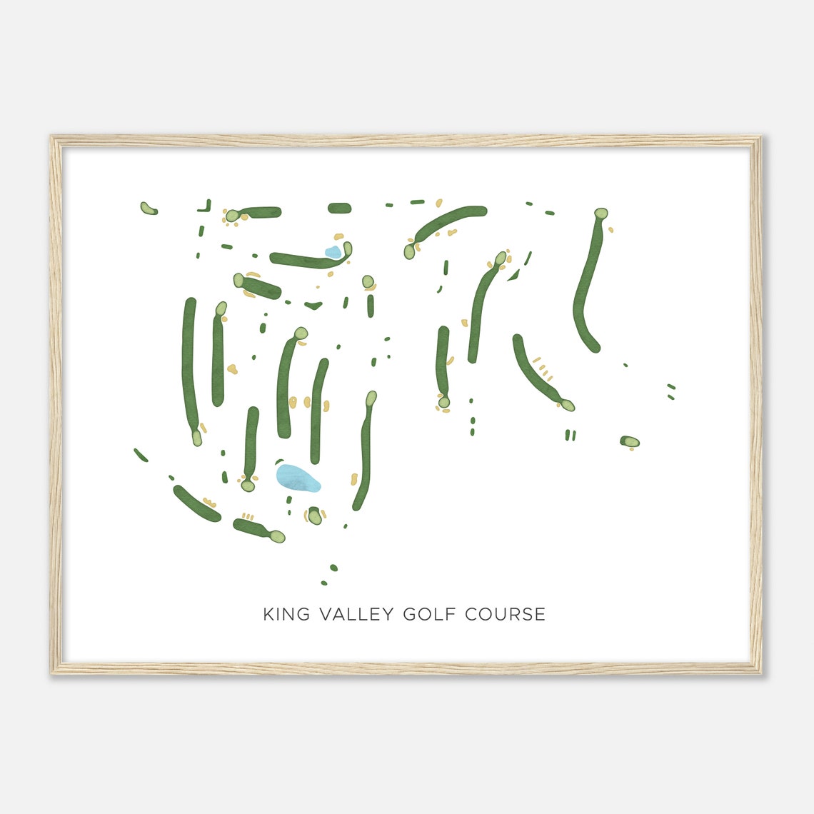 King Valley Golf Course Minimalist Fairway Watercolor Map Poster - Image 2