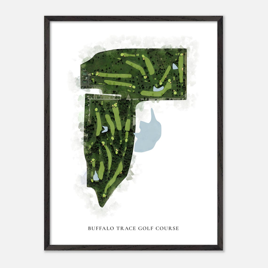 Buffalo Trace Golf Course Indiana Classic Watercolor Map Poster - Image 3