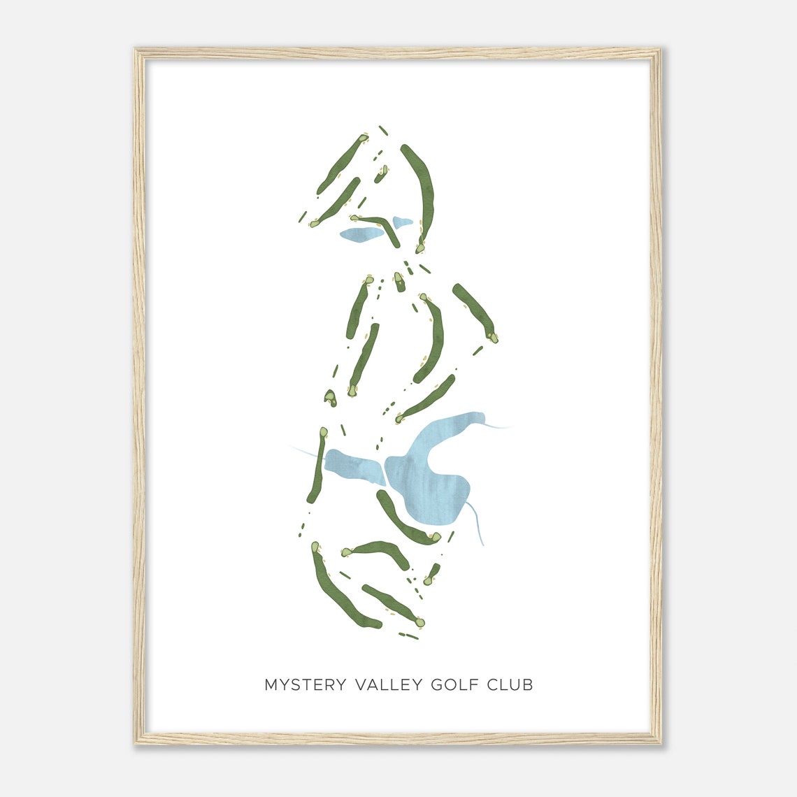 Mystery Valley Golf Club Georgia Modern Watercolor Golf Map Poster - Image 2