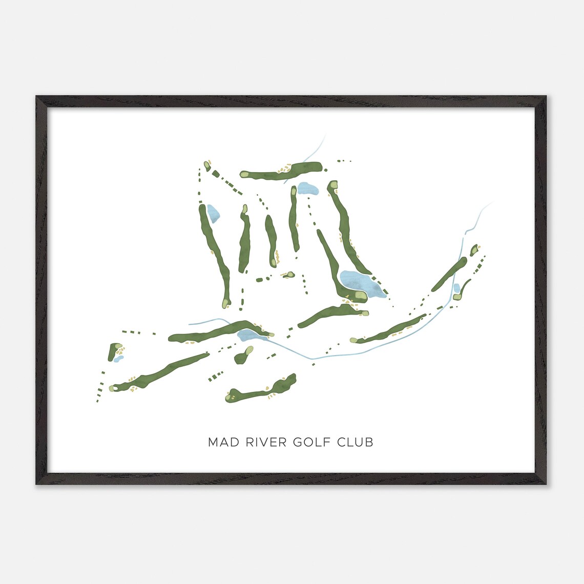 Mad River Golf Club Creemore Modern Minimalist Watercolor Map Poster - Image 4