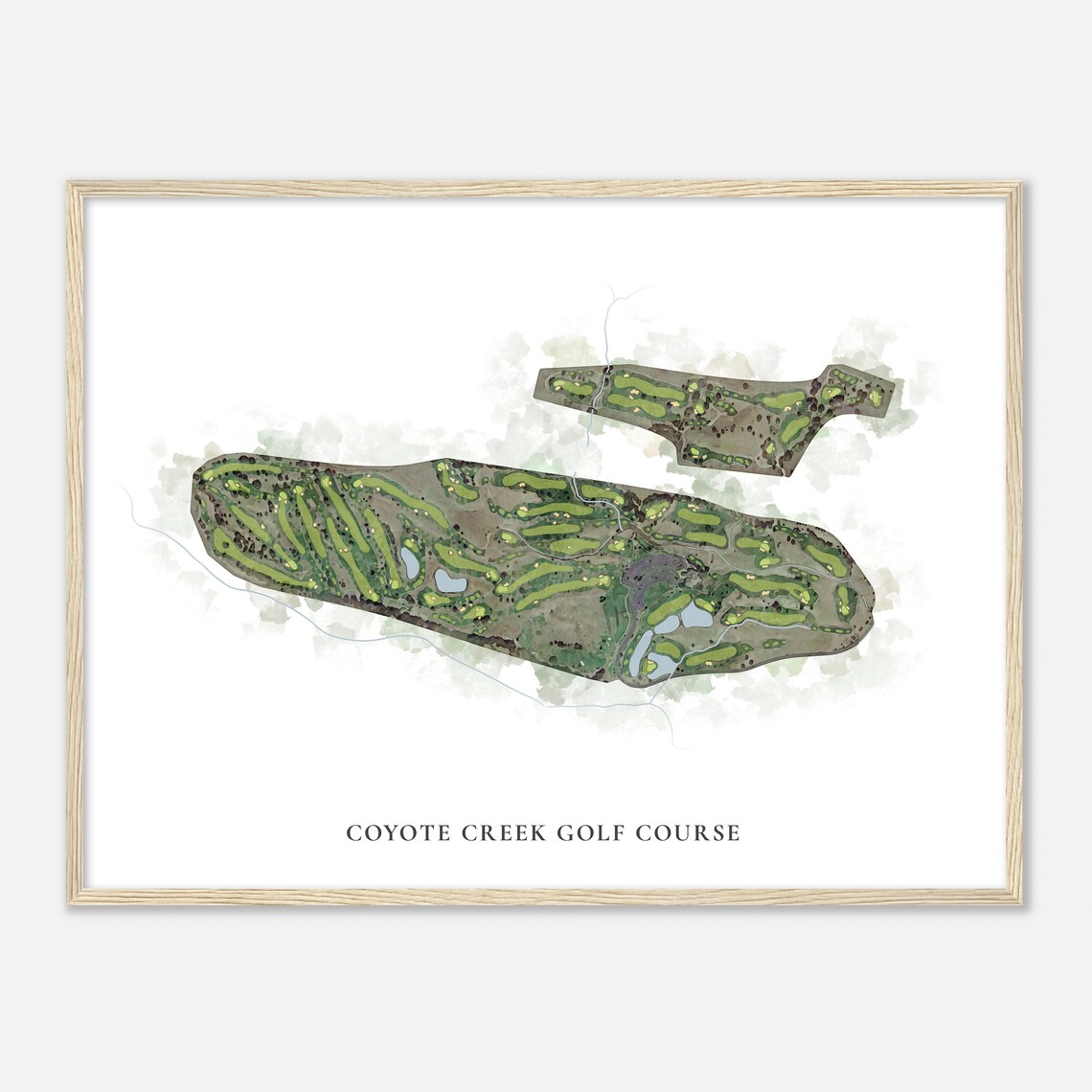 Coyote Creek Golf Course California Classic Watercolor Map Golfer Gift Golf Wall Art Golf Poster Print Course Layout - Image 2