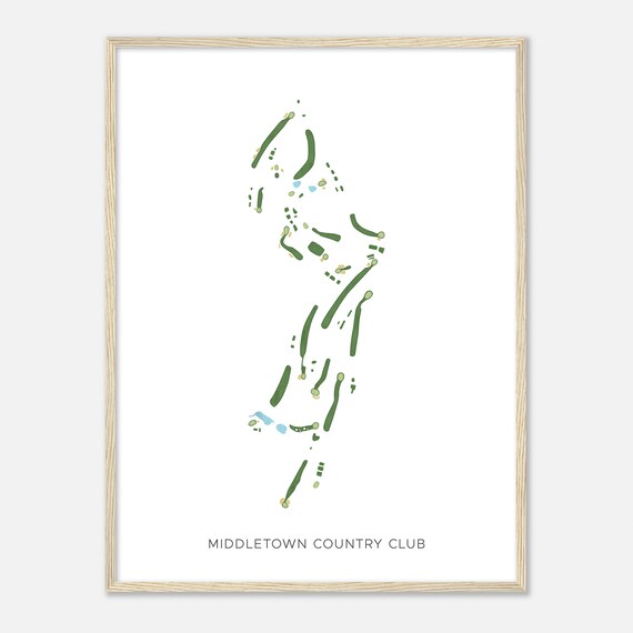 Middletown Country Club Pennsylvania Modern Watercolor Map Golfer Gift Golf Wall Art Golf Poster Print Course Layout
