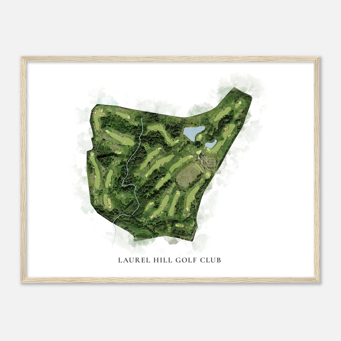 Laurel Hill Golf Club Virginia Classic Watercolor Map Poster