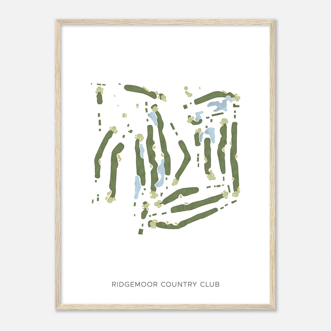 Ridgemoor Country Club Modern Minimal Golf Hole Map Print Gift - Image 2