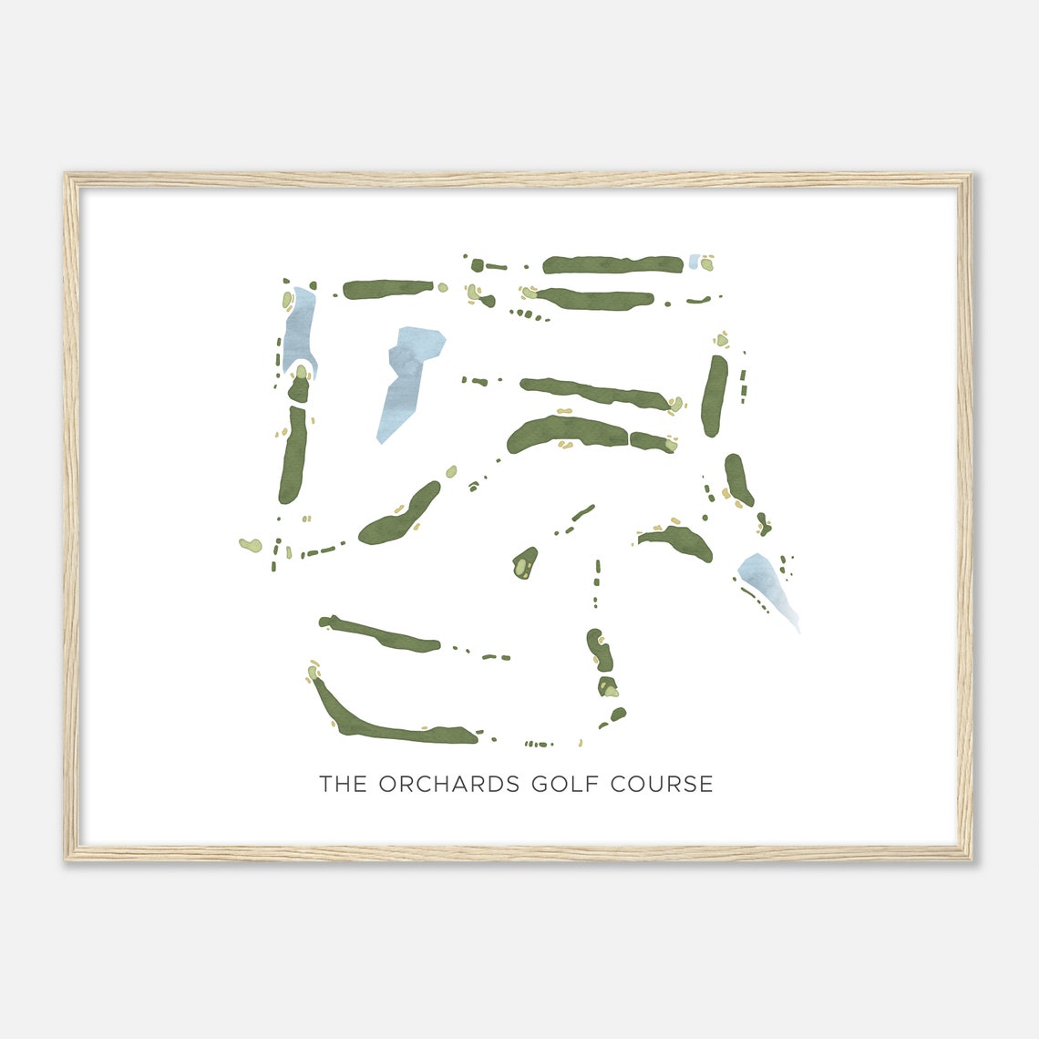 The Orchards Golf Course Illinois Modern Watercolor Map Golfer Gift Golf Wall Art Golf Poster Print Course Layout