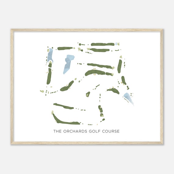 The Orchards Golf Course Illinois Modern Watercolor Map Golfer Gift Golf Wall Art Golf Poster Print Course Layout