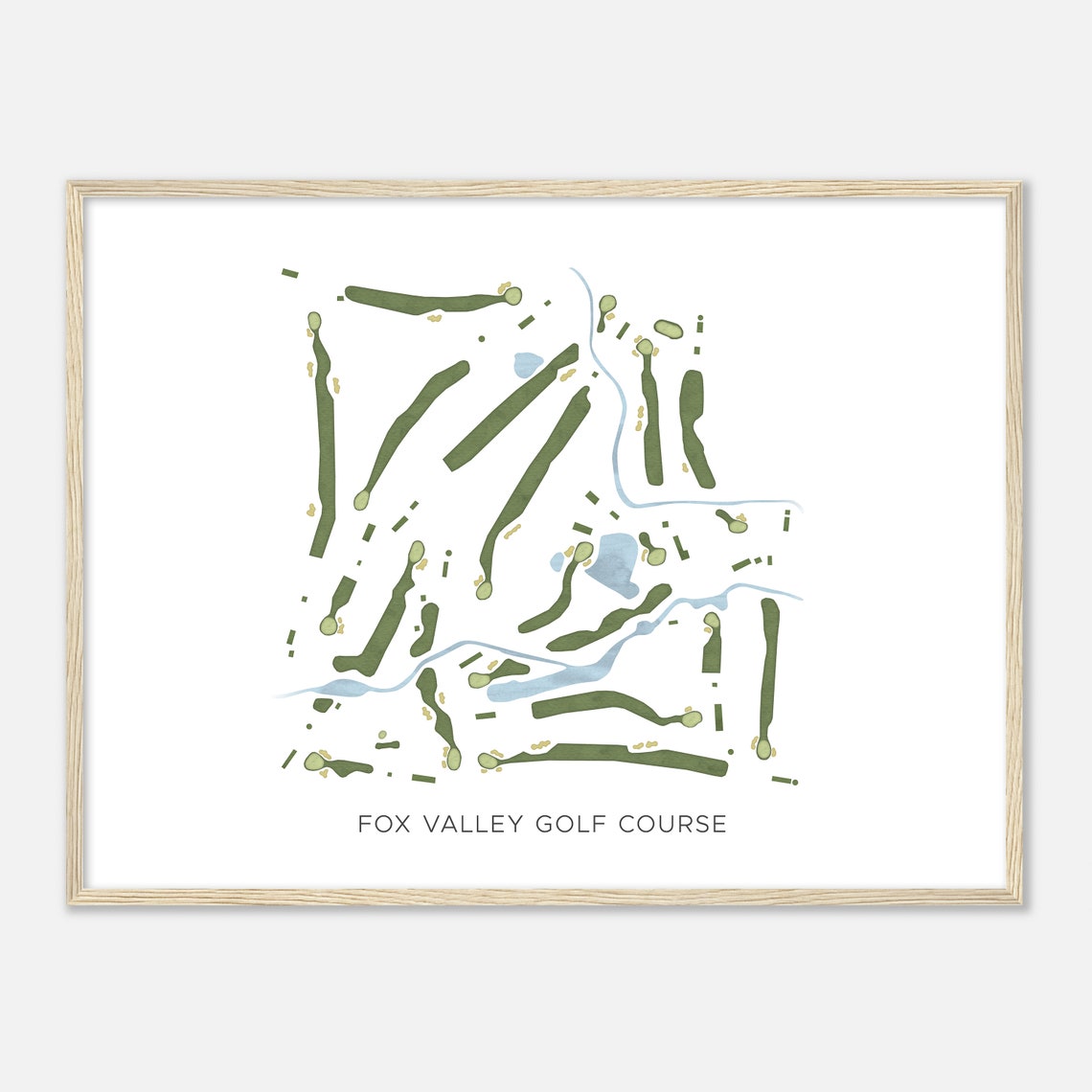 Fox Valley Golf Course Modern Watercolor Course Map Art Poster - Image 2