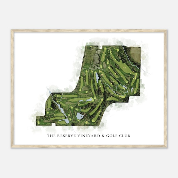 The Reserve Vineyard Golf Club Oregon Classic Watercolor Map Golfer Gift Golf Wall Art Golf Poster Print Course Layout