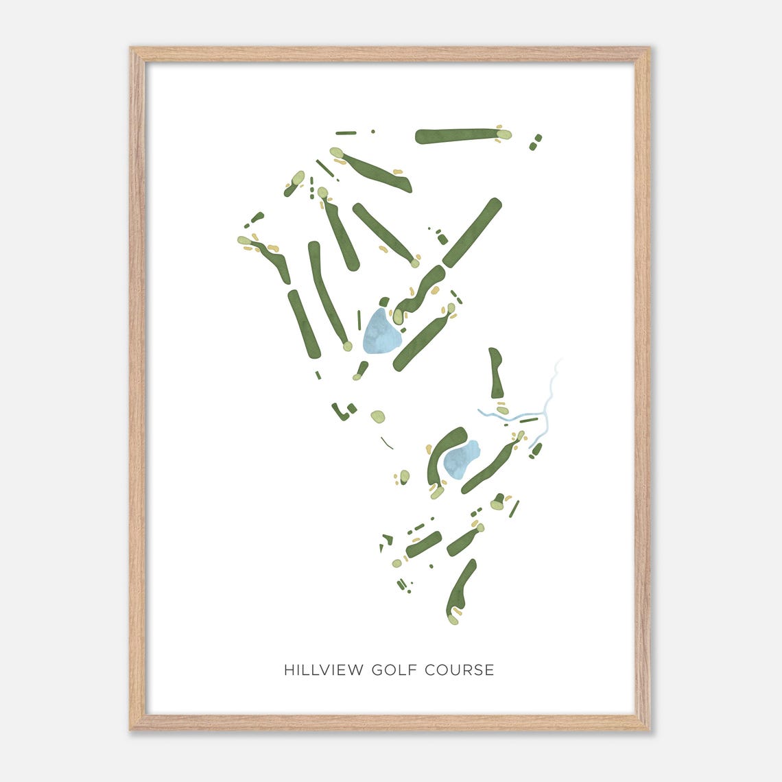 Hillview Golf Course Massachusetts Modern Watercolor Map Poster - Image 2
