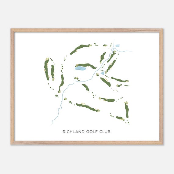 Richland Golf Club In Middletown Maryland Modern Watercolor Map Golfer Gift Golf Wall Art Golf Poster Print Course Layout