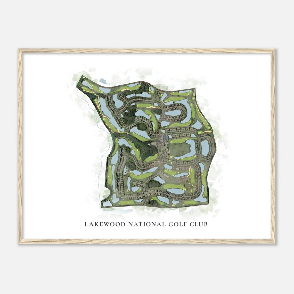 Lakewood National Golf Club Classic Watercolor Golf Map Poster - Image 2
