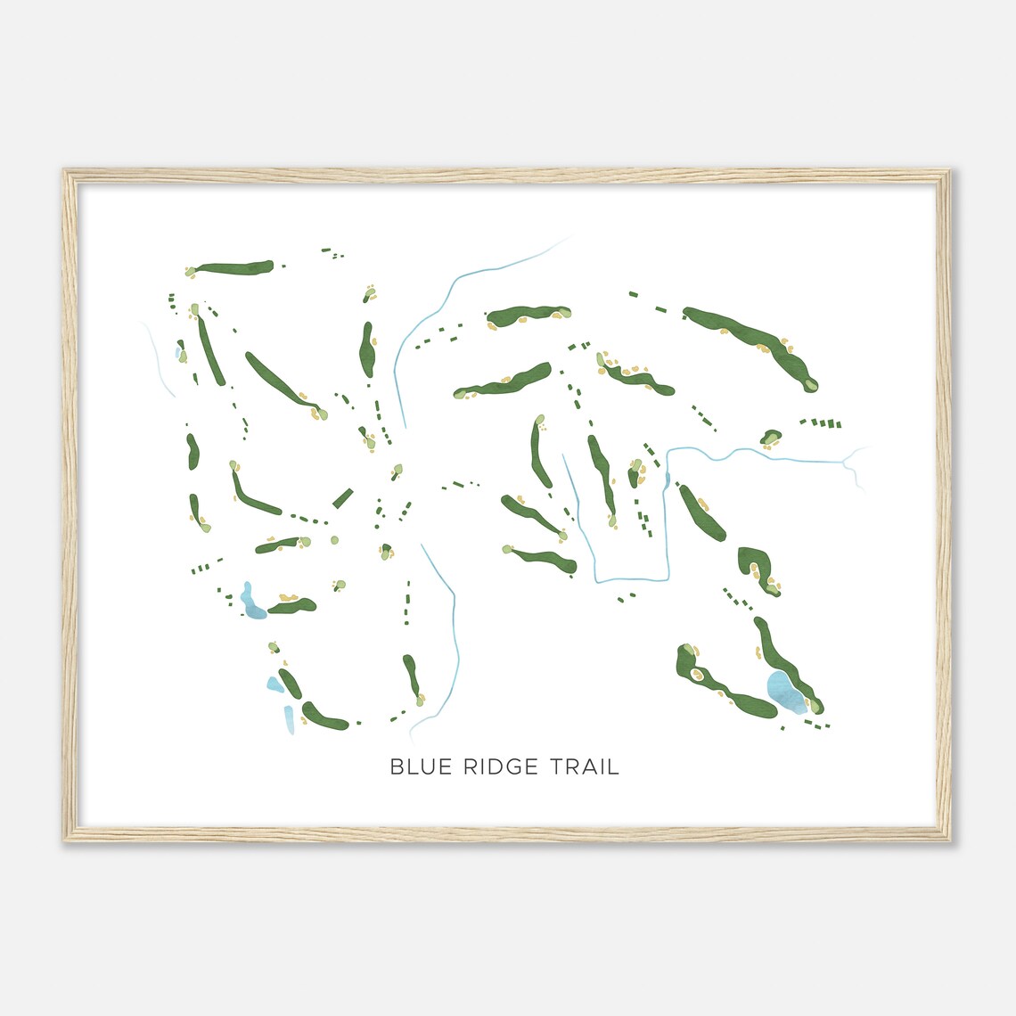 Blue Ridge Trail Pennsylvania Modern Watercolor Map Golfer Gift Golf Wall Art Golf Poster Print Course Layout