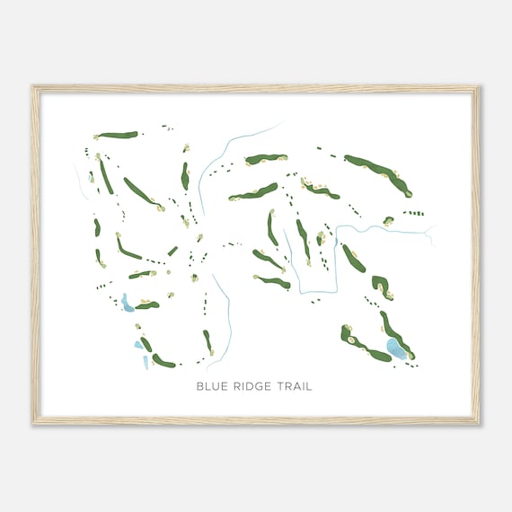 Blue Ridge Trail Pennsylvania Modern Watercolor Map Golfer Gift Golf Wall Art Golf Poster Print Course Layout