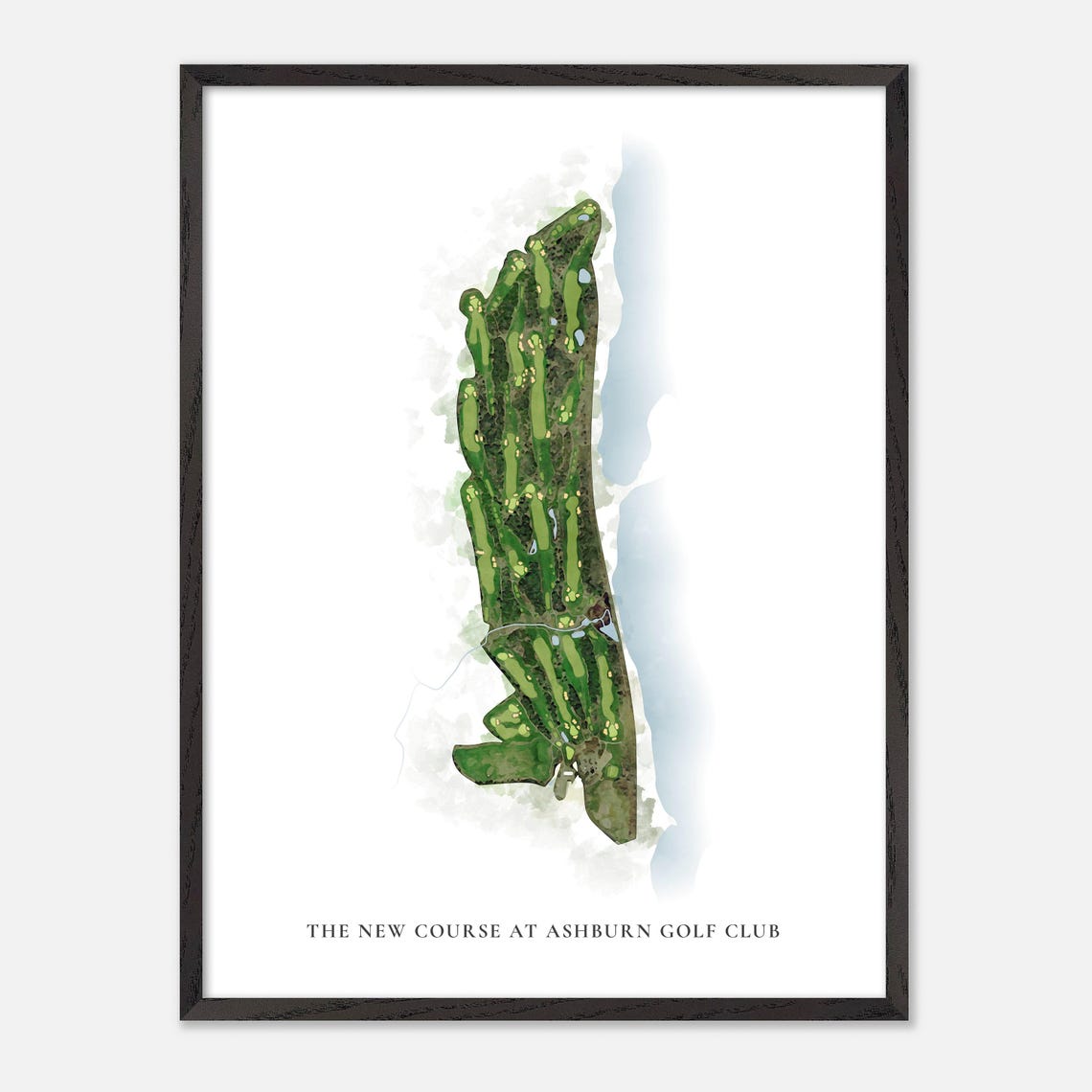 New Course at Ashburn Golf Club Nova Scotia Watercolor Map Poster - Image 2