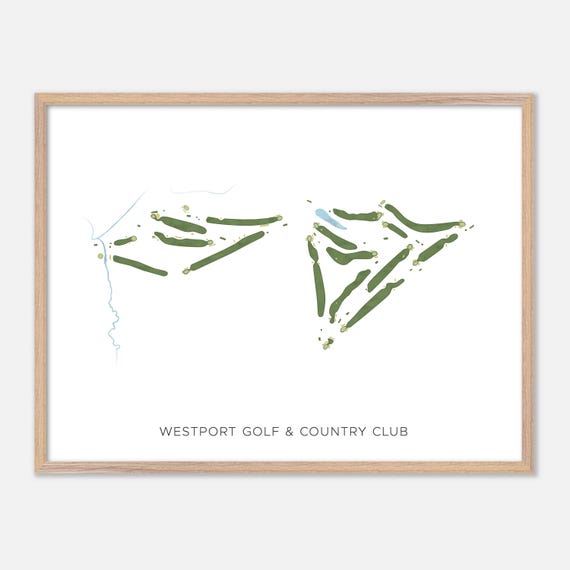 Westport Golf Country Club In Westport New York Modern Watercolor Map Golfer Gift Golf Wall Art Golf Poster Print