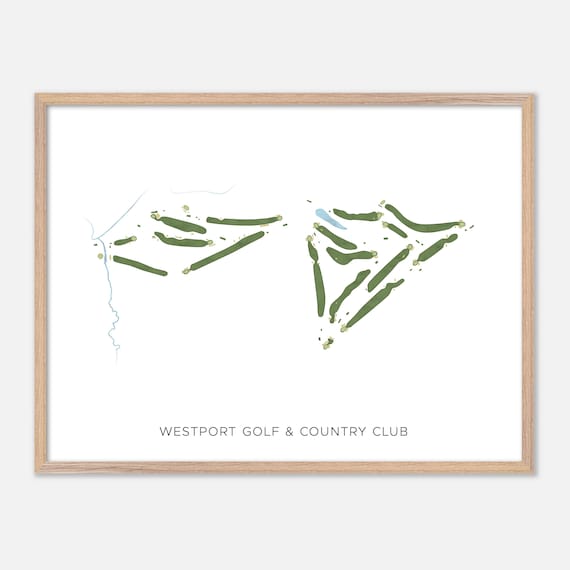 Westport Golf & Country Club New York Modern Watercolor Map Golf Poster